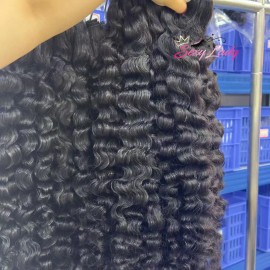 Free Gift Best Grade Indian Curly Brazilian Natural Wavy Curl Hair Body Wave Bundle Cuticle Aligned Raw Human Hair Burmese Curlystyle: Burmese curly 1 bundle, color: natural black, Stretched Length: 24"