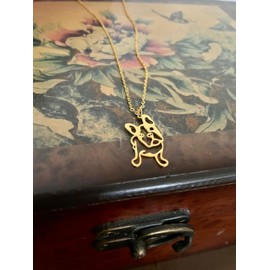 CrownOfRibbons French Bulldog Pendant Necklace, Gold-Tone Chain, Dog Design