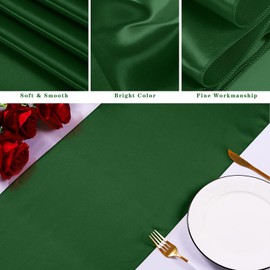 KAHEIGN 12 Pieces Table Runner Satin Table Runner Set, 30 cm x 275 cm Rectangular Tablecloths Plain Table Runner Soft Velvet Table Runner for Party Wedding Birthday Party Table Decoration