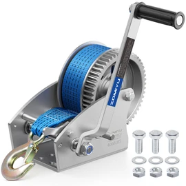 ZOMIYU 4000lb Boat Trailer Winch with Strap, Heavy Duty Hand Winch for Boat