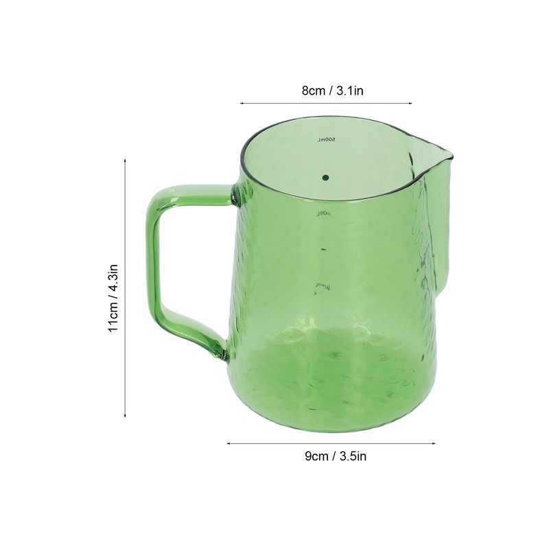 500ml Milk Frothing Pitcher Multipurpose Borosilicate Glass Milk Jug for