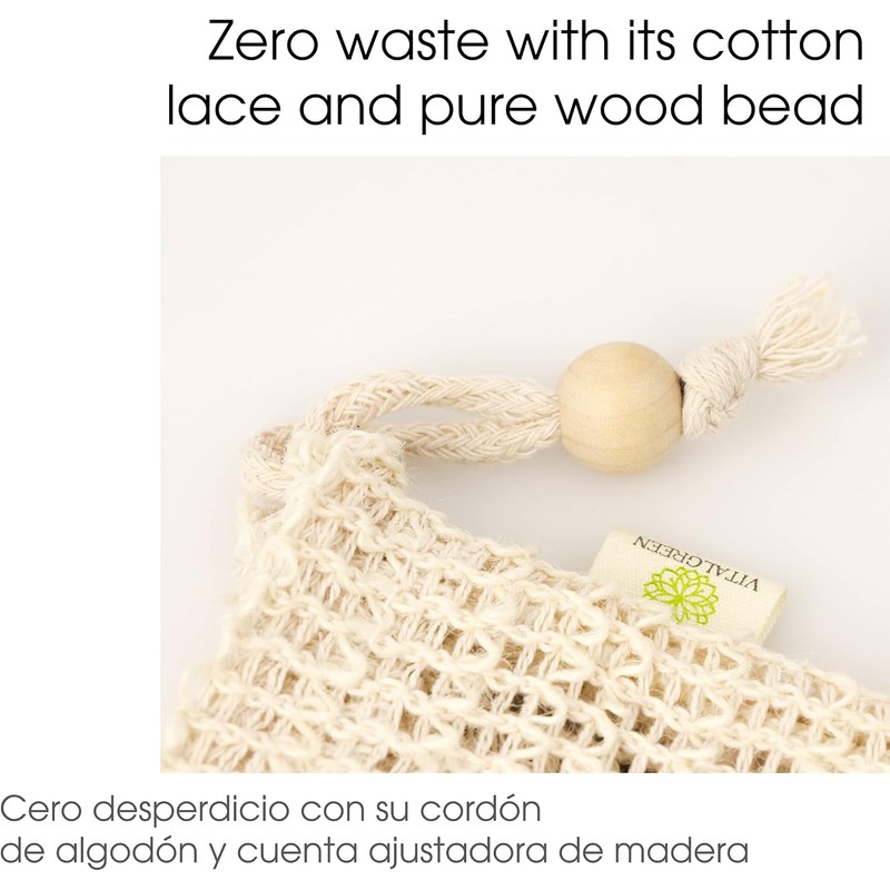 Vital Green Bolsa Jabonera de Sisal, Exfoliante, 14x9cm, 20pz
