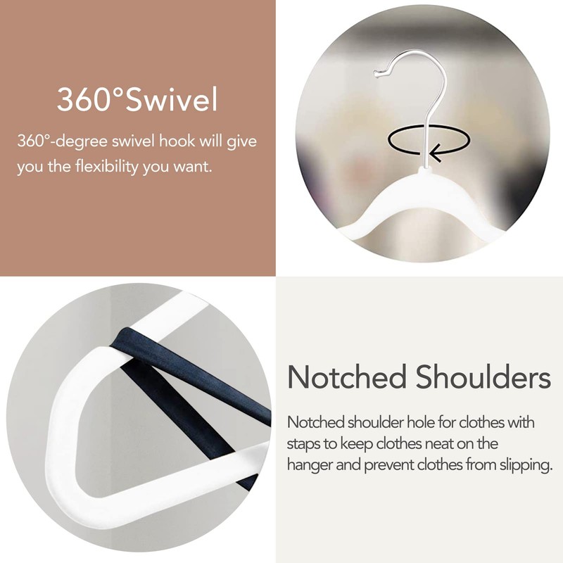 MOERKADA Hangers 50 Pack,Ultra-Thin Plastic Clothes Hangers (17.7 Inch) -