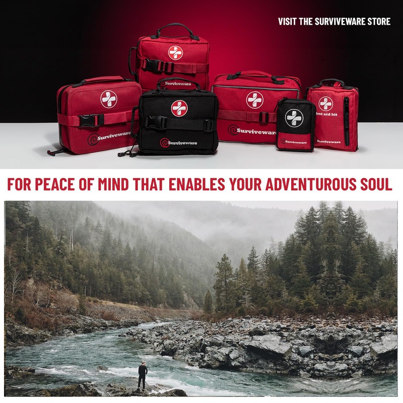 Surviveware 98 Pcs Comprehensive Premium Survival First Aid Kit -