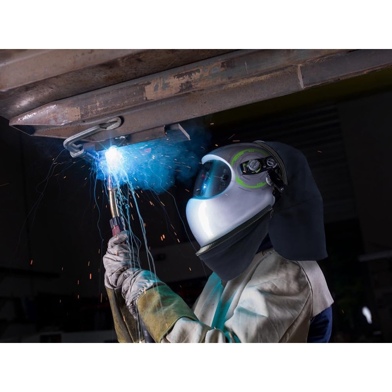 Welding helmet bib, split helmet bib with press-fit seal, fits