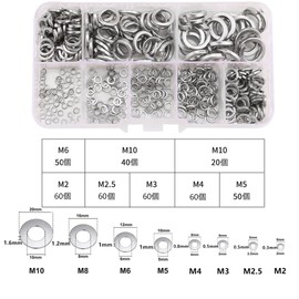 MYLCHBDJ Washer 304 Stainless Steel Flat Washer M2 to M10 (M2 M2 M2.5 M3 M4 M5 M6 M8 M10) Corrosion and Rust Resistant Washer Set with Dedicated Case Suitable for Electrical Automotive and Marine
