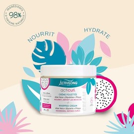 Crema batida Acticurl Curl: define, hidrata y da estilo a tus rizos sin esfuerzo. Con infusión de fruta del dragón y aloe vera. Nutrición, hidratación