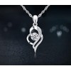 Sunnyshopday 925 Sterling Silver,Heart to Heart together Love Pendant.18 inches,Italian