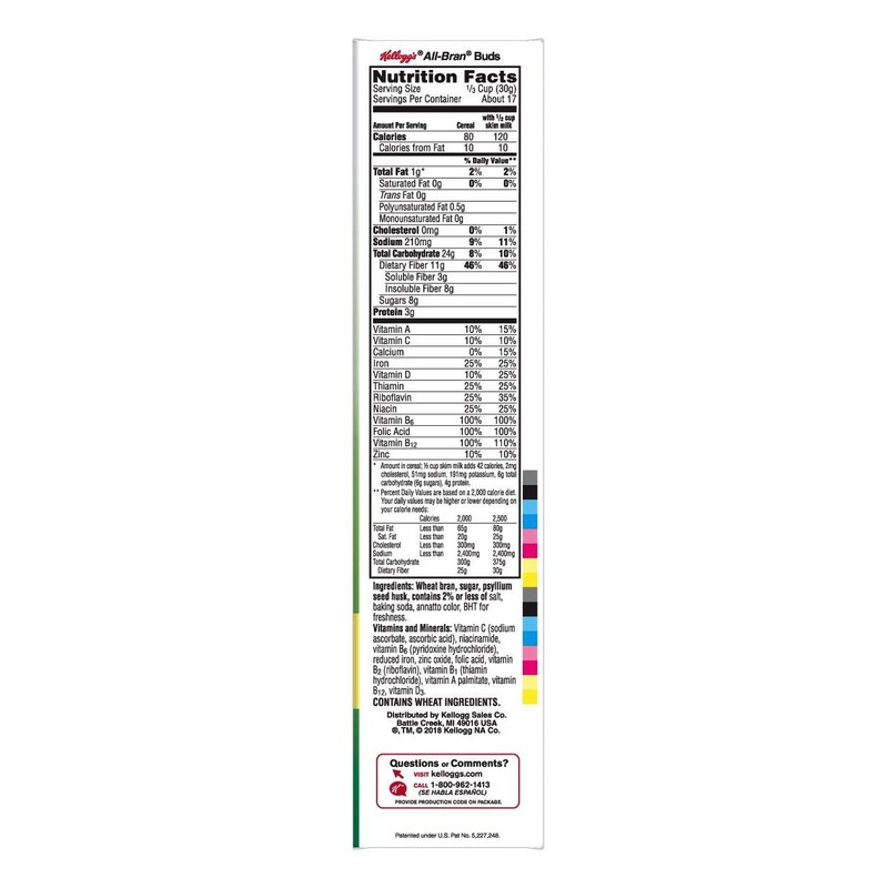 Kellogg's All-Bran Bran Buds Cereal, 17.7 oz (Pack of 6)