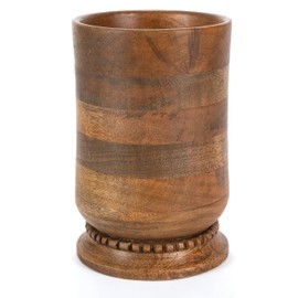 8.25-Inch Tall Wood and Metal Inlay Heritage Collection Utensil Holder