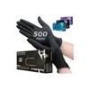 Guantes De Nitrilo Libre De Latex Sin Polvo Azul Negro