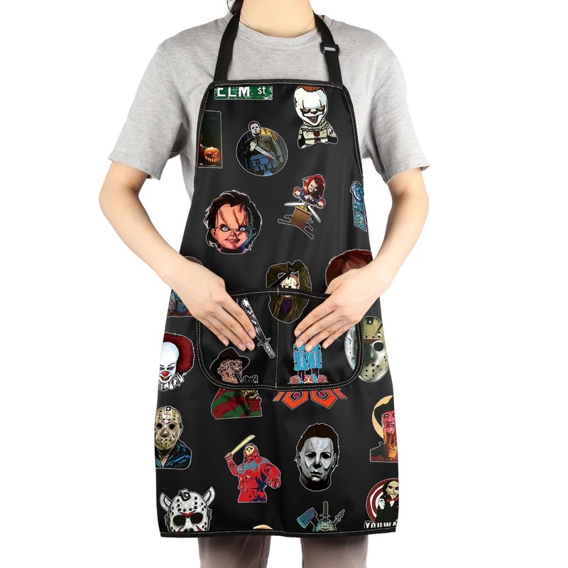 MYSOMY Horror Characters Kitchen Apron Horror Movie Gift Pennywise &