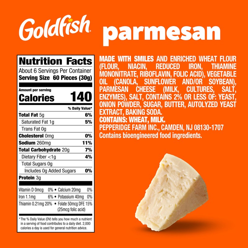 Goldfish Parmesan Cheese Crackers, 6.6 Oz Bag