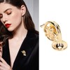 Gold Miniature French Horn Shaped Lapel Brooch Pin Brass Mini