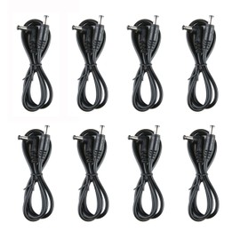8 Pack Guitar Effect Pedal DC Cable 5.5mm x 2.1mm Power Lead Cord, 60CM Male to Male