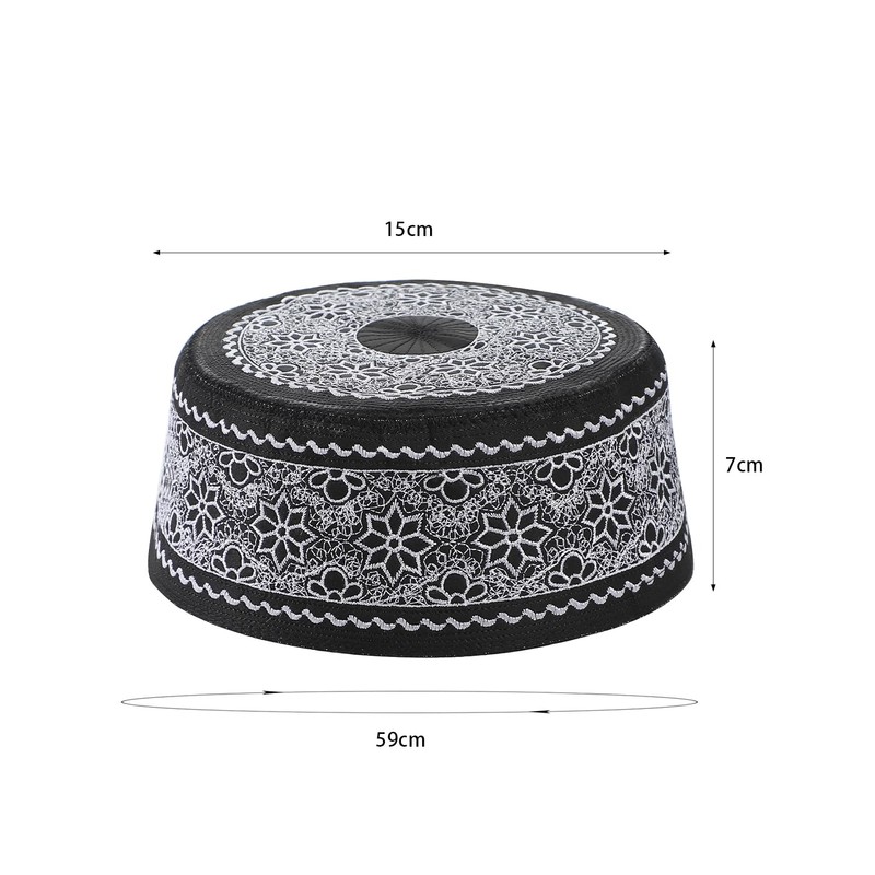 XGOPTS Men's Islamic Hat, Prayer Hat, Middle Eastern Style, Embroidery,
