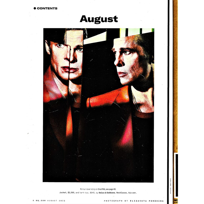 GQ Magazine August 2022 Brad Pitt