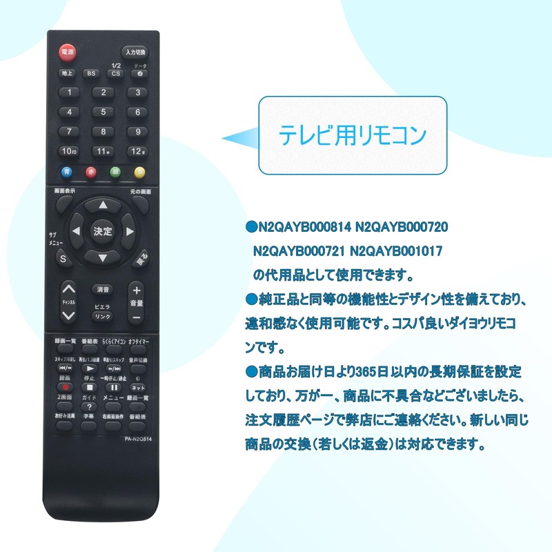 ALLIMITY Remote Control Compatible with N2QAYB000814 N2QAYB000720 N2QAYB000721 N2QAYB001017 Remote