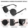 Pack of 2 Steampunk Glasses Retro Sunglasses Men Round Retro