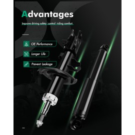 SCITOO Front Rear 4Pcs Shock Absorber Assembly 2012 2013 2014 2015 2016 for Hyundai Accent Shocks Struts 338106 5672