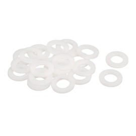 uxcell 20Pcs M14 Nylon Flat Washers 14mm ID 27mm OD 2.5mm Thick Plain Washer Grommets Plastic Sheet Gasket Fastener Sealing Spacer Gasket Ring, White