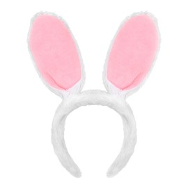 SeBneny Easter Bunny Ears Headband for Women Rabbit White Ears Headband Animals Plush Hairbands