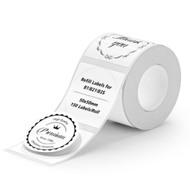 NIIMBOT Runde Etiketten für B21/B1/B3S Etikettendrucker, Thermoaufkleber 2"X2"(50x50mm), 1 Rolle mit 150 Etiketten