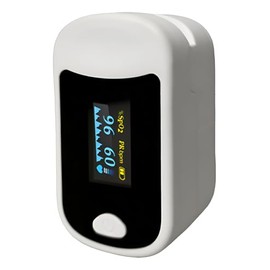 Inhalacare | Oxímetro Digital de Pulso, Monitor Médico de Dedo para Saturación de Oxígeno y Frecuencia Cardíaca, Pantalla LED, Para Adultos y Niños, Color Blanco FS20E (BLANCO)
