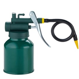 2 Sets Green Metal Oil Can with 3 Spouts-9 in. Flexible,3 in. Straight for Lubrication
