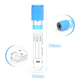 BeHerk Vacutainer Blood Collection Tubes 5ml PT Tube Lab Vacuum Collecting Tube for Lab Test Tubes Pet Animals Veterinary 100 Pcs Wrap Packaging