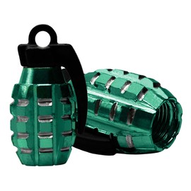 Tire Valve Cap, Tire Stem Valve Pressure Cover, Great for All Air Valves, Green Chrome – Pack of 4