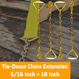 SENKEYFE Trailer Chain Extension | 5/16" Ratchet Tie Down Straps with Grab Hooks | 4700 Lbs WLL Zinc-Coated Hooks | Heavy Duty Axle Tire Straps Over The Wheel for Trucks