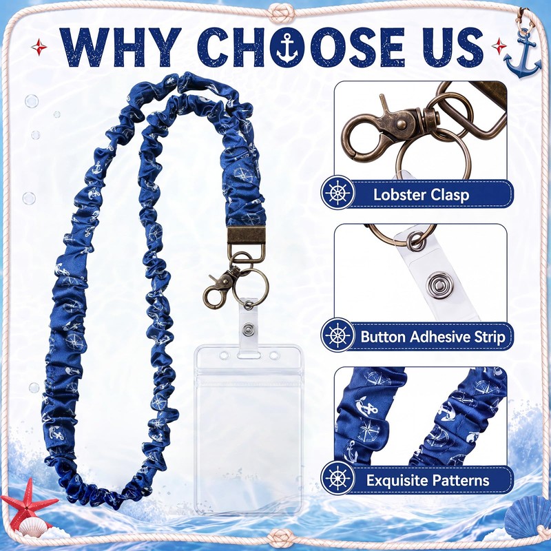 Cindeer 3 Pack Cruise Lanyards Scrunchie Lanyard for Ship Cards,