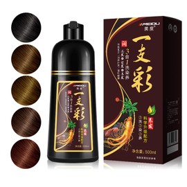 Instant 500ml Coffee Hair Color Shampoo for Men & Women, 3 in 1 Hair Dye Shampoo | Herbal Formula - 100% Covers Gray Hair, Natural Hair Coloring Shampoo in Minutes, Permanent Hair Dye 17.6 Fl Oz (Coffee)