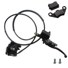 PRO BAT Rear Hydraulic Disc Brake System Caliper with Pad ATV Quad Rear Hand Brake Assembly Master Cylinder Caliper Come with Brake Pads for 50cc 70cc 90cc 110cc 125cc 150cc Quad Bike ATV Buggy, Black