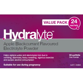 Hydralyte Electrolyte Powder Sachets (Apple/Blackcurrant) X 24