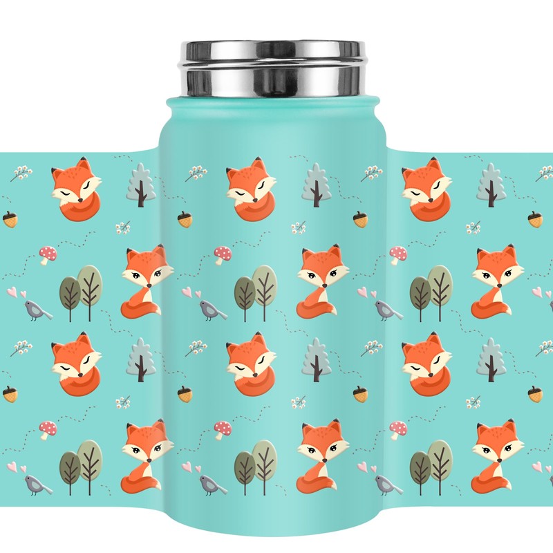 Fanhaw 14 Oz Kids Insulated Water Bottle with Straw -