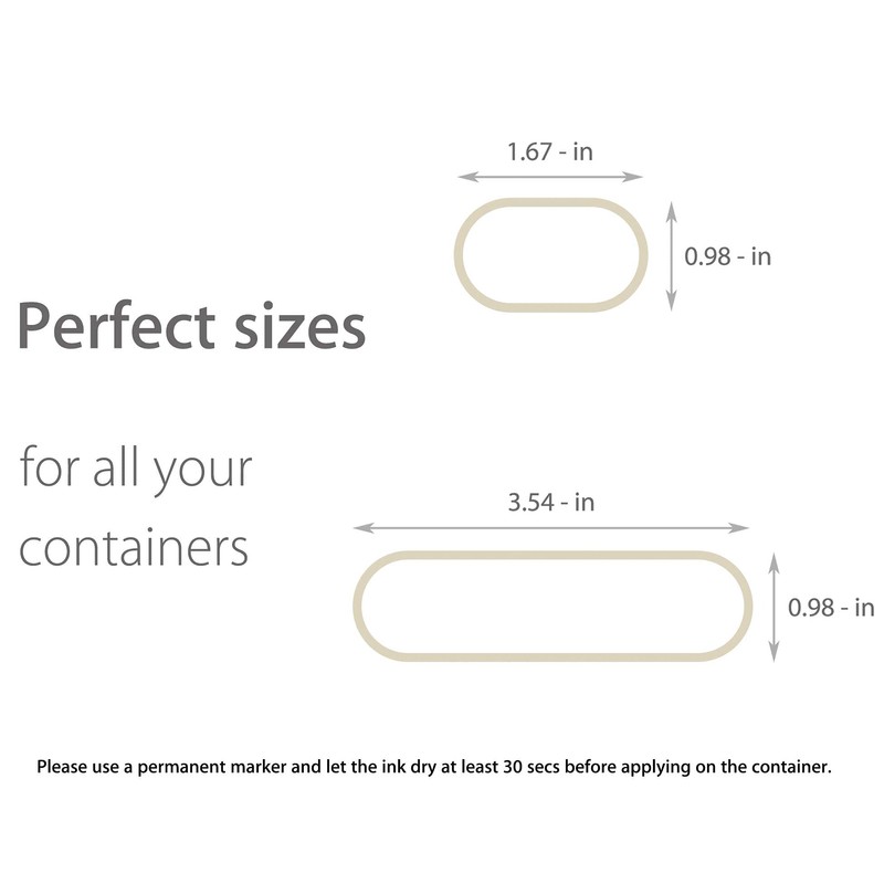 Waterproof Kitchen Labels for OXO POP Food Storage Containers and