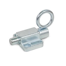 Ganter Normelemente Locking Bolt with Pull Ring for Screwing On with Locking Lock GN 722.6-12-20-C-ZB Galvanised Bolt Diameter 12 mm