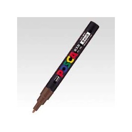Mitsubishi Pencil Posca Fine Point Round Lead, Brown, PC-3M.21, Set of 2
