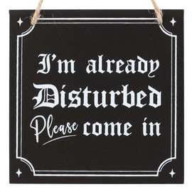 Disturbed Hanging Sign - Quirky Door Decor UK, Humorous Home Sign, Funny Wall Plaque - Unique and Amusing Addition to Your Living Space!
