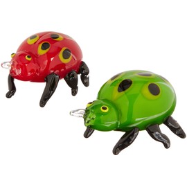 Dale Tiffany 2-Piece Lady Bug Art Glass Sculpture Set