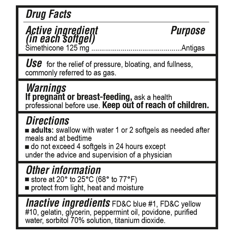 P Puregen Labs Extra Strength Gas Relief Softgels with Simethicone