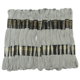 Knitwit 25 Pcs Cotton Gray Thread Sewing Needlepoint Stitch Embroidery Cross Floss Skein