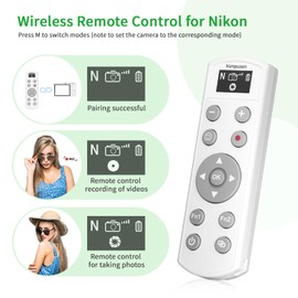 Wireless Remote Shutter Release with OLED Display Rechargeable Multi-Function Camera Remote Control Compatible with Nikon Z6 II/Z6 III/Z7 II/Z30/Z50/Z fc/Z f/Z5 II/Z50 II/B600/A1000/P950/P1000/P1100