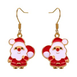 Christmas Santa Dangle Earrings for Women Girl,Hook Dangling Hanging Hypoallergenic Holiday Festival Party Jewelry Gift for Bff Sister