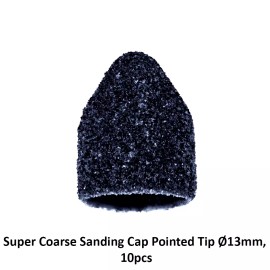 Ruck Super Coarse Sanding Cap Pointed Tip Ø13 10pcs Electric Nail Drill Manicure