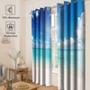 Jekeno Ocean Beach Blackout Curtains Tropical Blue Sky Cloud Sunshine