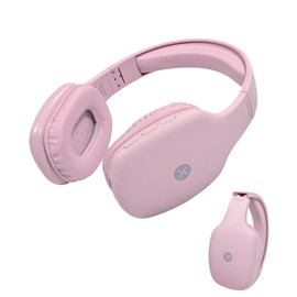 XPOWER X55 Audífonos De Diadema Bluetooh X55, Diseño Súper Cómodo, hasta 15 Horas De Uso, Sonido Cristalino, Asistente de Voz, Micrófono Incorporado, Botones Integrados (Garantía de 1 año) (Rosa)