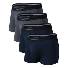 COLORFULLEAF Mens Underwear Soft Bamboo Rayon Trunks Comfortable Breathable Short Leg Boxer Briefs Underpants (2NGR,XL)